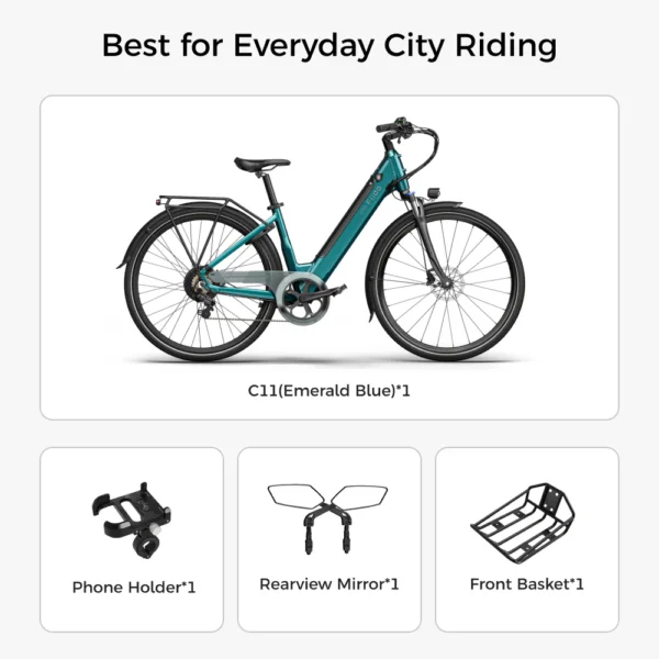 Bicicleta elétrica urbana Fiido C11