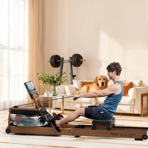 Máquina de Remo a Água JOROTO MR280PRO – Carvalho FSC e Dobrável para Casa, Apartamento e Exercícios Cardiovasculares